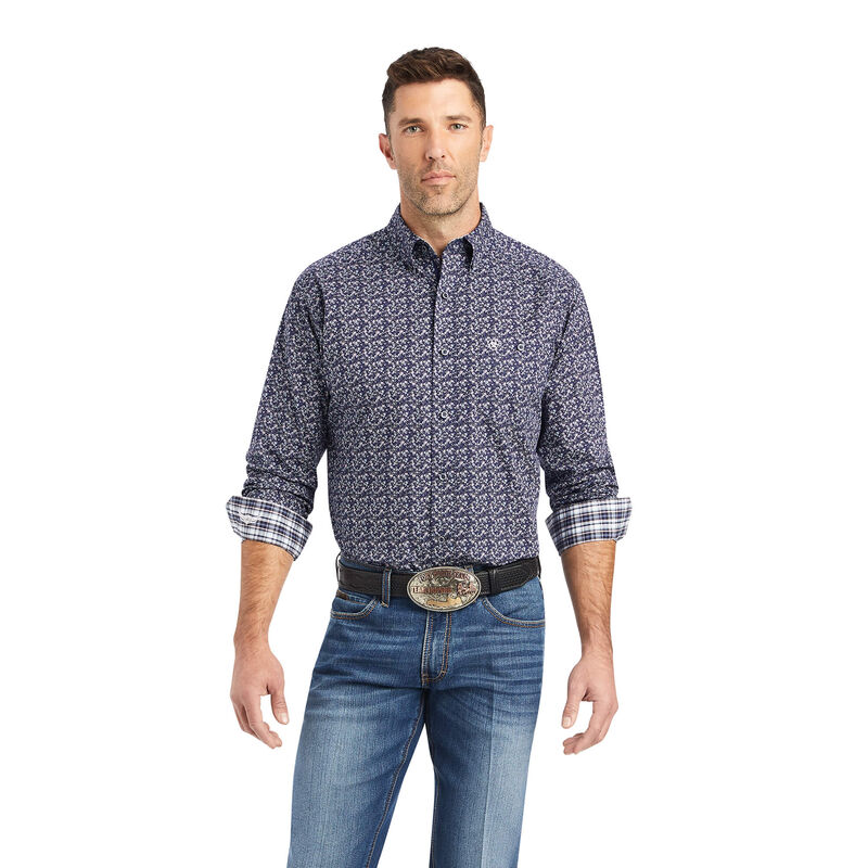 Camisas Ariat Relentless Trailblazer Stretch Classic Fit Azul Marino Hombre - Chile 862-BJZUKY